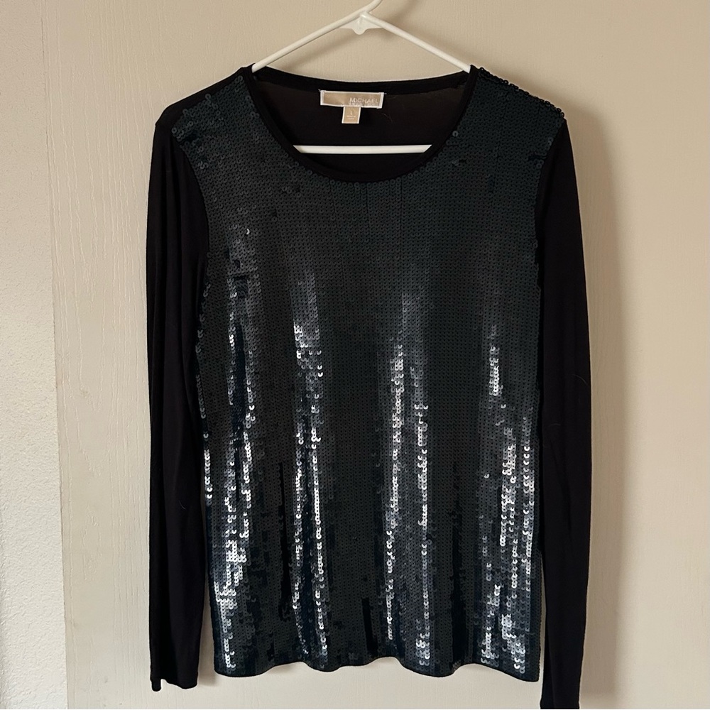 Michael | Michael Kors | Black Sequin Top